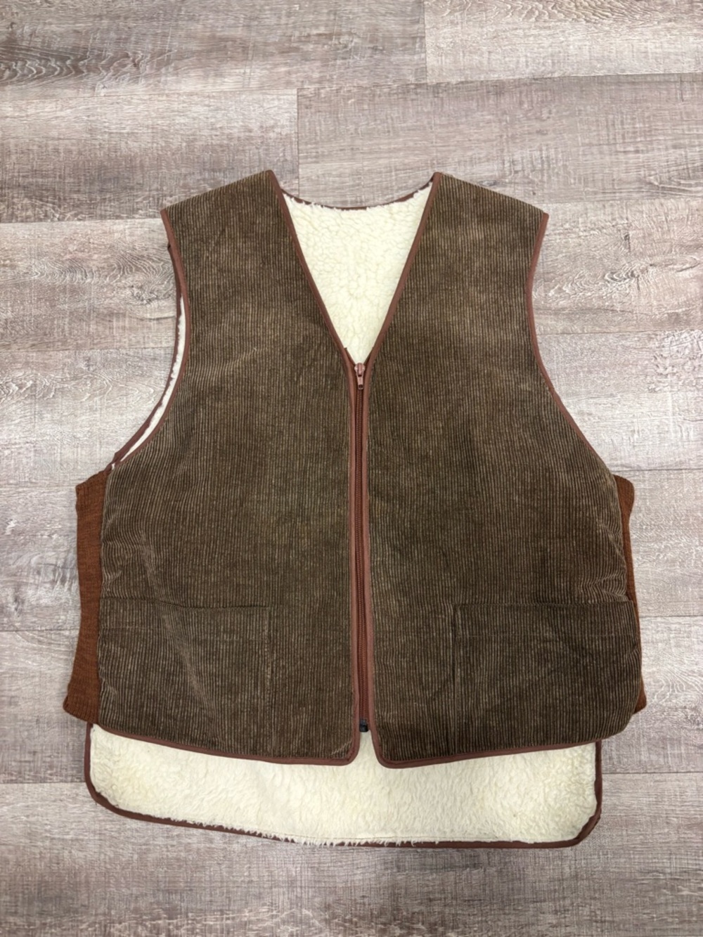 Brown Corduroy & Sherpa Vest